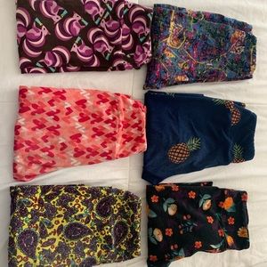 LulaRoe tween size leggings (6 pairs)